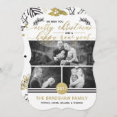 Carte photo de Noël, Faux Gold Foil (Devant / Derrière)