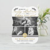 Carte photo de Noël, Faux Gold Foil (Debout devant)