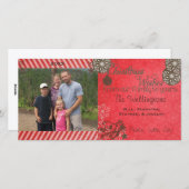 Carte photo de Noël Festif Rouge/Brown (Devant / Derrière)