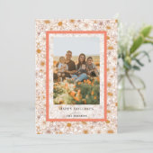 Carte photo de Noël Floral Super (Debout devant)