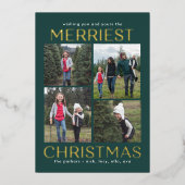 Carte photo de Noël FOIL Solide Clean Collage (Recto)