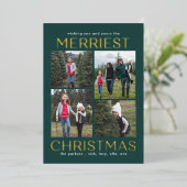 Carte photo de Noël FOIL Solide Clean Collage (Debout devant)