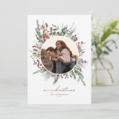 Carte photo de Noël Folithe d'hiver Wreath (Debout devant)