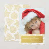 Carte photo de Noël Gold et White (Devant / Derrière)