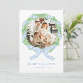 Carte photo de Noël Grandmillenium Blue Wreath (Debout devant)