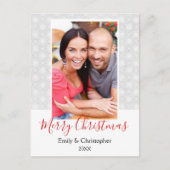 Carte photo de Noël Gray and White Snowflake (Devant)