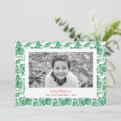 Carte photo de Noël Green Chinoiserie (Debout devant)