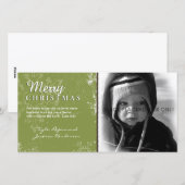 Carte photo de Noël Green Grunge (Devant / Derrière)