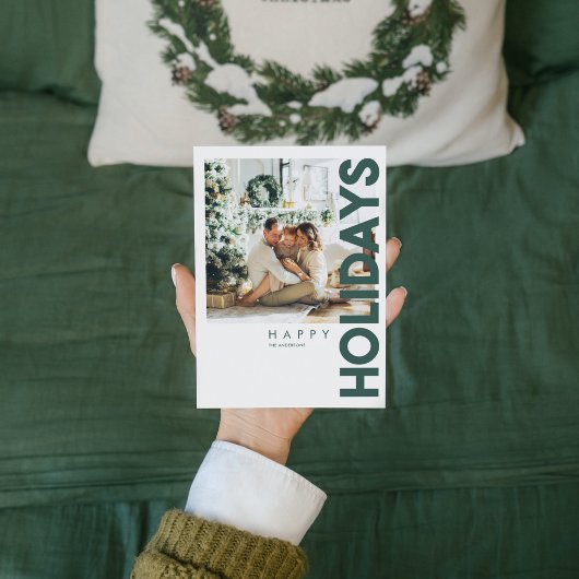 Carte Photo de Noël | Green Happy Holiday