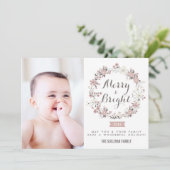 Carte photo de Noël gris et blanc (Debout devant)