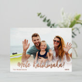 Carte photo de Noël Hawaii Foil Mele Kalikimaka (Debout devant)