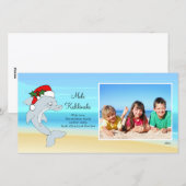 Carte photo de Noël Hawaiien Dolphin Christmas. (Devant / Derrière)