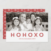 Carte photo de Noël HO XO Red Text (Devant / Derrière)