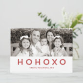 Carte photo de Noël HO XO Red Text (Debout devant)