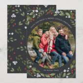 Carte photo de Noël Holly et Berries (Devant / Derrière)