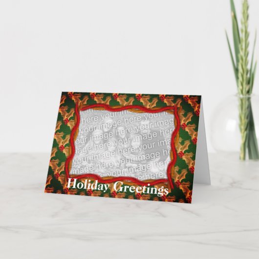 Carte photo de Noël Holly Et Garland (Devant)