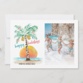 Carte photo de Noël Island Holiday Palm Tree (Devant)