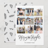 Carte photo de Noël Joyeuse et brillante (Devant / Derrière)