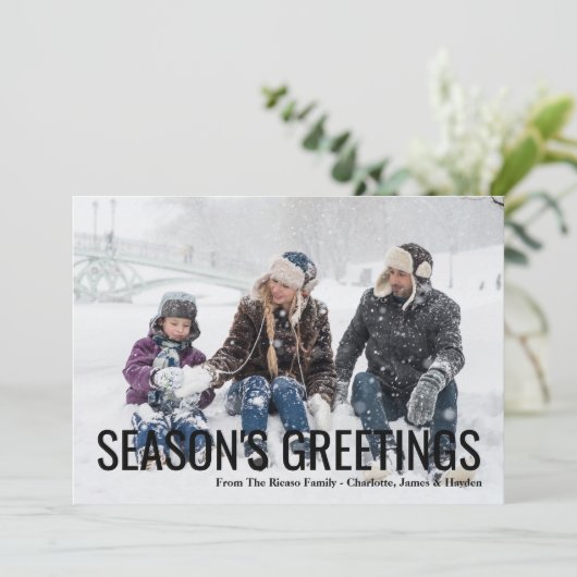 Carte photo de Noël Joyeuses Fêtes (Debout devant)