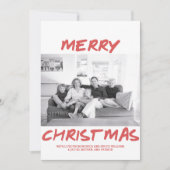 Carte photo de Noël Joyeux branché | Rouge (Devant)
