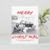 Carte photo de Noël Joyeux branché | Rouge (Debout devant)