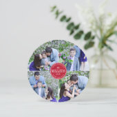 Carte photo de Noël Joyeux | Carte ronde (Debout devant)