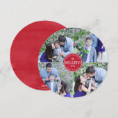 Carte photo de Noël Joyeux | Carte ronde (Devant / Derrière)