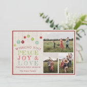 Carte photo de Noël Joyeux Fête en famille (Debout devant)