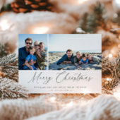 Carte photo de Noël Joyeux Joyeux Script vert