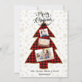 Carte Photo de Noël Joyeux Noël de l'arbre de Noël Rouge (Devant)