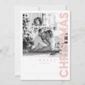 Carte Photo de Noël | Joyeux Noël rose (Devant)