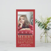 Carte photo de Noël - Joyeux or de Noël (Debout devant)