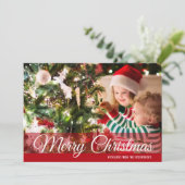 Carte photo de Noël Joyeux Rouge (Debout devant)