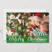 Carte photo de Noël Joyeux Vert (Devant)