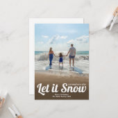 Carte Photo de Noël Let it Snow  (Devant/Arrière en situation)