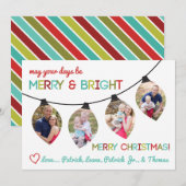 Carte photo de Noël, Lumières de Noël, Vacances (Devant / Derrière)