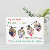 Carte photo de Noël, Lumières de Noël, Vacances (Debout devant)