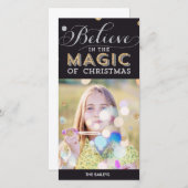 Carte photo de Noël magique - Noir (Devant / Derrière)