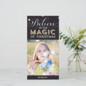 Carte photo de Noël magique - Noir (Debout devant)