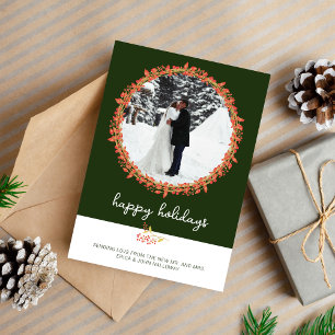 Carte photo de Noël Marié Joyeux Joyeux Jours de N