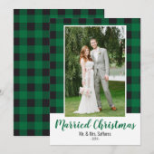 Carte photo de Noël marié plaid (Devant / Derrière)