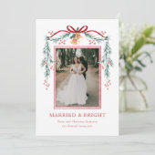 Carte photo de Noël mariée et brillante (Debout devant)