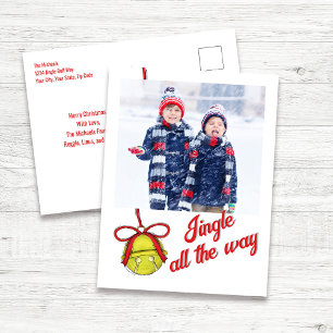 Carte photo de Noël mignonne Jingle Tout le chemin