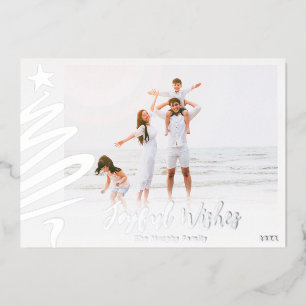 Carte photo de Noël minimale de la famille Foil Be