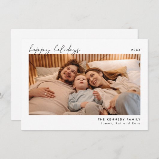 Carte photo de Noël minimaliste (Devant / Derrière)