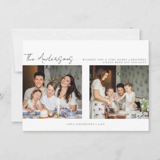 Carte photo de Noël minimaliste (Devant)