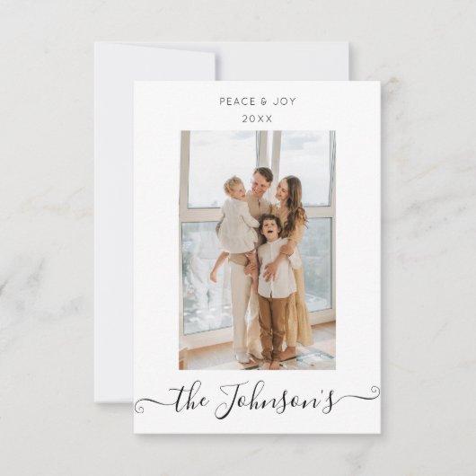 Carte photo de Noël minimaliste moderne (Devant)