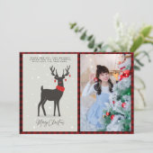 Carte PHOTO DE Noël Moderne Art populaire Reindeer (Debout devant)