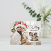 Carte photo de Noël moderne avec entrée (Debout devant)