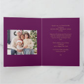 Carte Photo de Noël moderne Bauble Purple Gold (Intérieur)